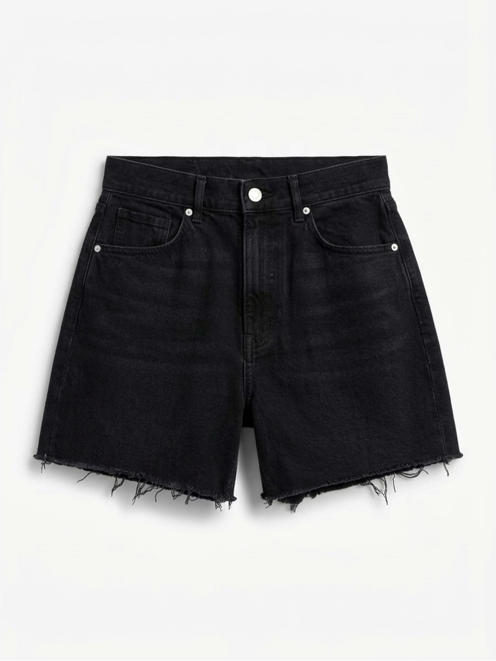 LOFT High-Waist Black Denim Shorts